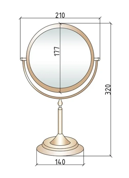 Зеркало Boheme Medici 21 см бронза 502 (детальная фотография), в наличии