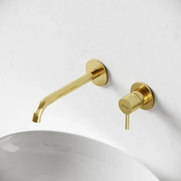 Смеситель для раковины Sancos Etna брашированное золото SC9004BG (детальная фотография), современные, hi-tech