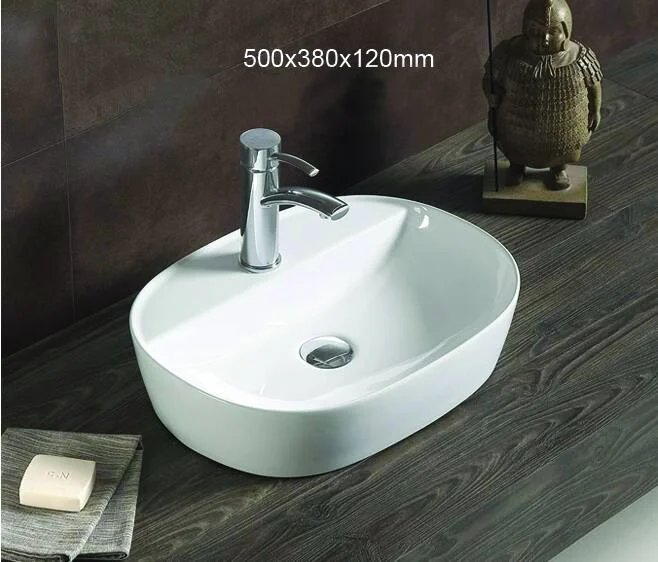 Раковина Azario 50 см накладная AZ-2202 SP (детальная фотография), белые