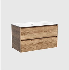 Тумба с раковиной подвесная Sancos Libra LB90ECH 90 см с ящиками