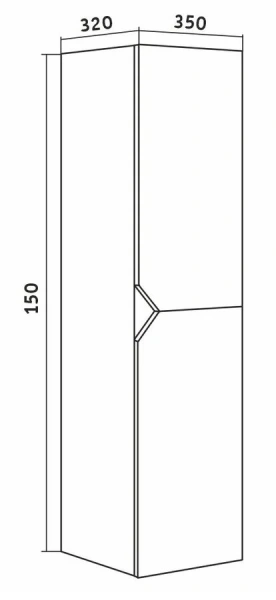 Шкаф-пенал подвесной Grossman Инлайн 35 см белый/бетон 303505 (детальная фотография), по запросу