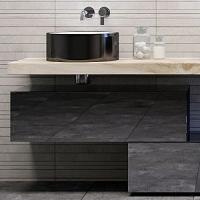 Тумба подвесная Velvex Felay 96 см черная глянцевая