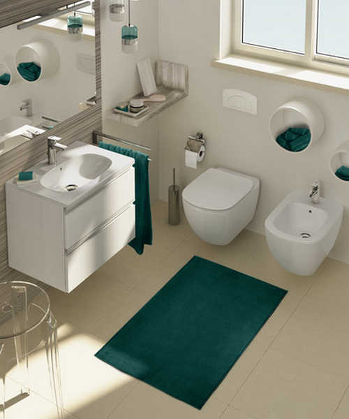 Тумба с раковиной подвесная Ideal Standard Tesi T0050 60 см 2 ящика (детальная фотография), современная, hi-tech