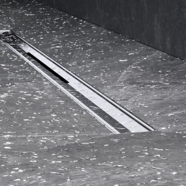 Душевой лоток Am.Pm MasterFlow 60 см хром матовый W01SC-S11-060-05SB (детальная фотография), с сухим затвором, с мокрым затвором