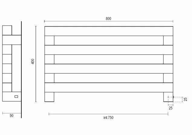 Полотенцесушитель электрический Margaroli Cometa 8-581 Box 85817504CRB (детальная фотография), современные, hi-tech