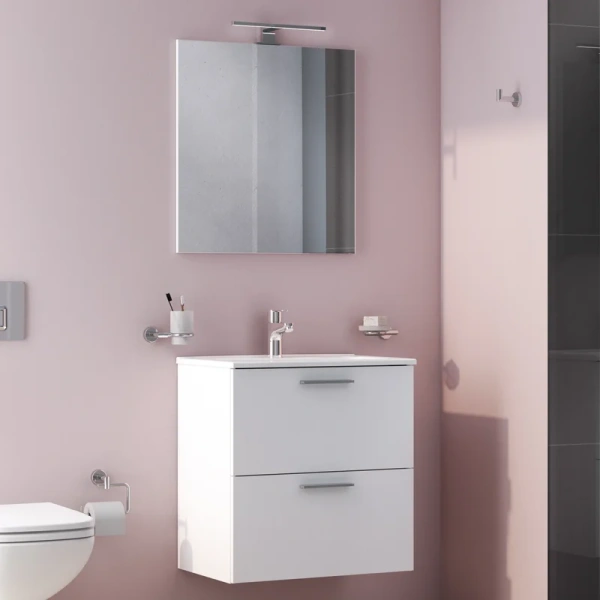 Комплект мебели для ванной VitrA Mia 60 см белый глянец 75021 (детальная фотография)