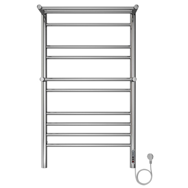 Полотенцесушитель электрический Акватек Альфа 50x90 см с полкой хром AQ EL RRP1090CH (детальная фотография)