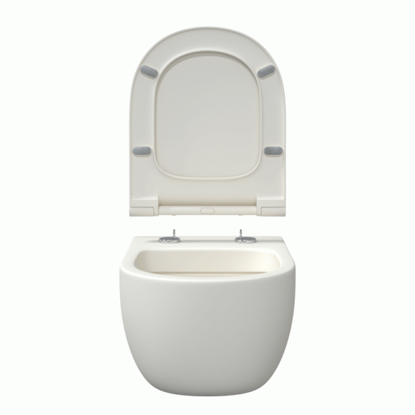 Унитаз подвесной BERGES Ego матовый белый 082228 (детальная фотография), с горизонтальным, прямым выпуском, с прямым выпуском