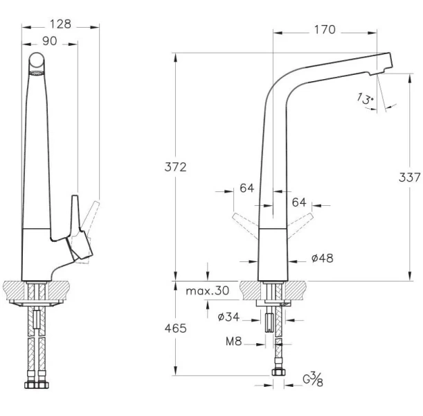 Смеситель для кухни VitrA Nest Trendy A42114EXP (детальная фотография), для кухни