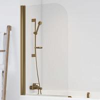 Душевая шторка на ванную профиль бронза стекло прозрачное Vegas-glass