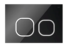 Клавиша смыва IDDIS Uniglass черная/кольца хром