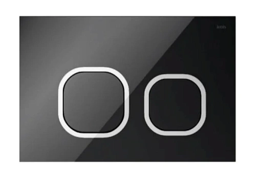 Клавиша смыва IDDIS Uniglass черная/кольца хром - фото 1