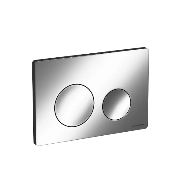 Клавиша смыва Ceramica Nova Balance хром матовый CN12-001M (детальная фотография), слив эконом-стандарт с двумя клавишами