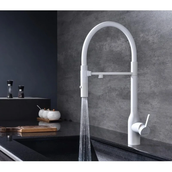 Смеситель для питьевой воды Paulmark Magneto One белый матовый Ma213188-WH (детальная фотография), белые