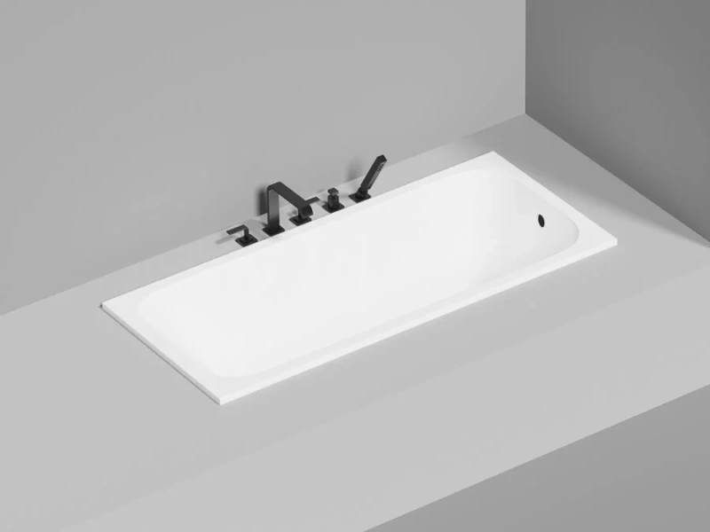 Ванна из искусственного камня Salini Orlando 160x70 см S-Stone белая матовая 102025M (детальная фотография), прямоугольные