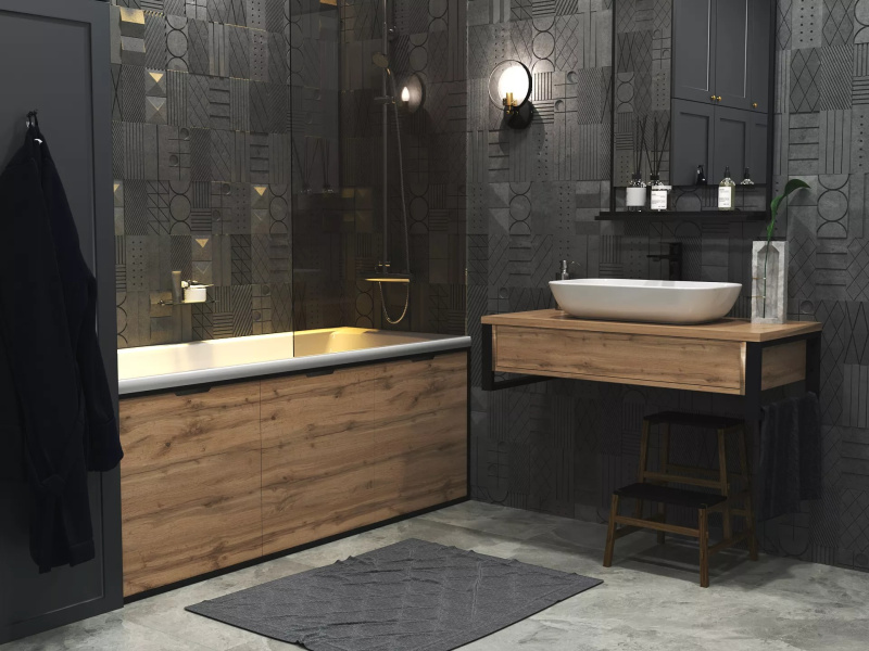 Фронтальная панель 1Marka Grunge Loft 170 см Дуб вотан Ц0000008790 (детальная фотография), по запросу