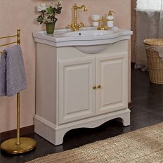Тумба под раковину, цвет слоновая кость матовый, фурнитура золото, La Beaute Michel