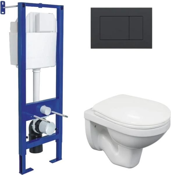 Унитаз с инсталляцией Berges Gamma клавиша черная SoftTouch 043338 (детальная фотография)