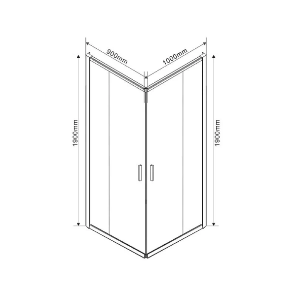 Душевой уголок Vincea Garda 100х90 см профиль вороненая сталь, стекло прозрачное VSS-1G9010CLGM (детальная фотография), прямоугольные