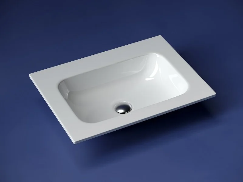 Раковина Ceramica Nova Grace 61 см белая без отверстия под смеситель CN7011wx (детальная фотография), встраиваемые (в столешницу)