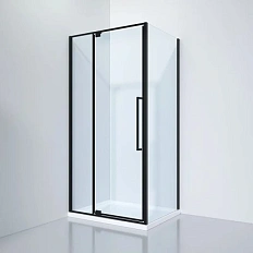 Душевой уголок Black&White Stellar Wind 100x100 см профиль черный, стекло прозрачное