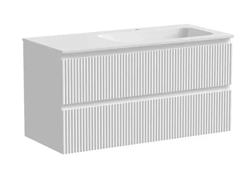 Тумба под раковину подвесная Sancos Snob R 100 см правая, bianco - фото 5