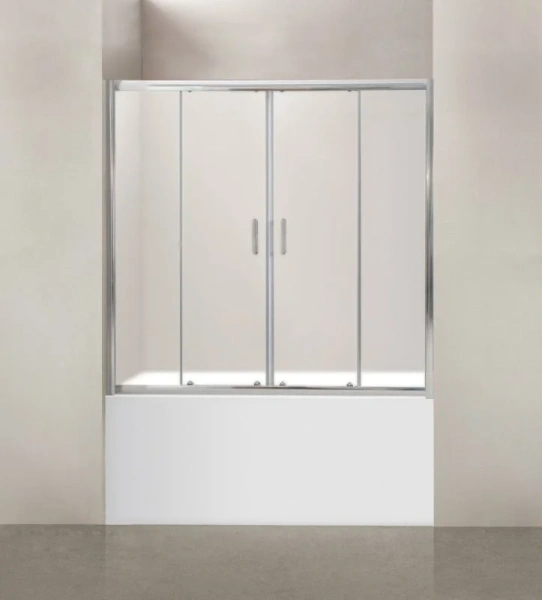 Шторка для ванны BelBagno Uno 170х145 см стекло рифленое UNO-VF-2-170/145-P-Cr (детальная фотография), рифленые