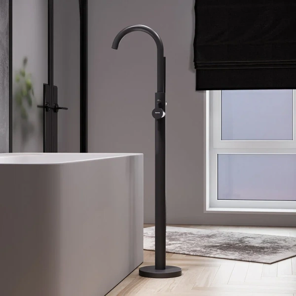 Смеситель для ванны Damixa Gala черный 365000300 (детальная фотография), черные