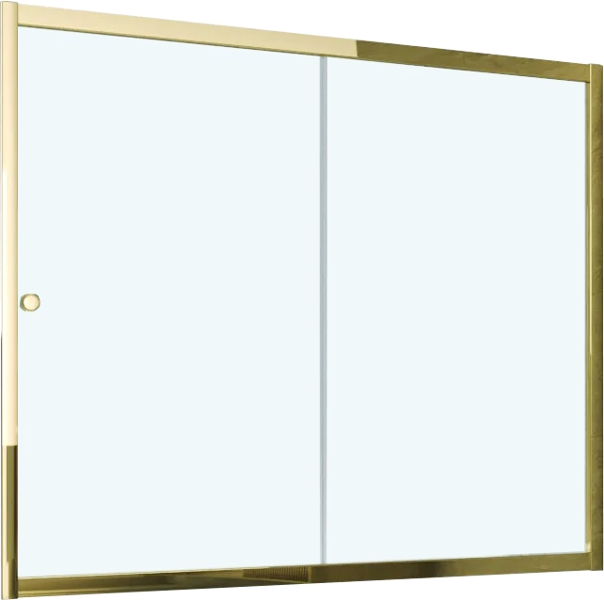 Душевая шторка на ванную профиль золотой стекло прозрачное Vegas-glass ZV 170 09 01 (детальная фотография)