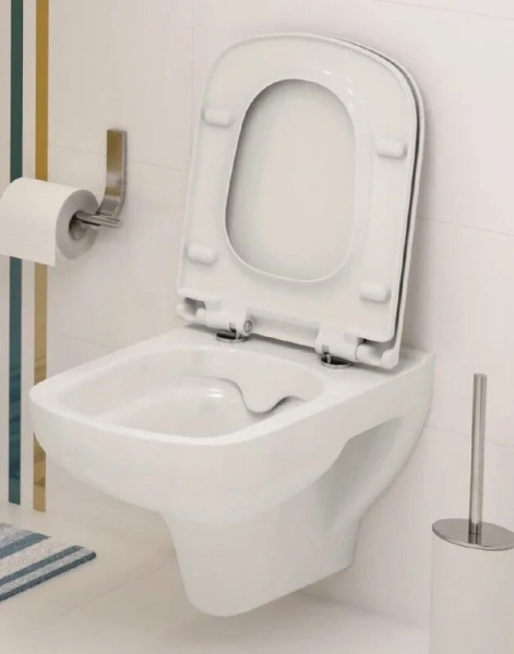 Унитаз подвесной Cersanit Colour CleanOn с сиденьем микролифт S-MZ-COLOUR-COn-DL-w (детальная фотография), современные, hi-tech