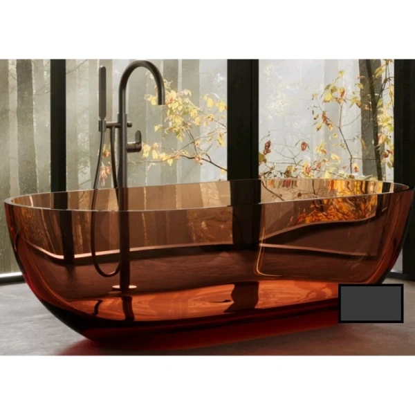 Ванна DEA Design Shadow DD8619 1780 R4, 178 х 88 см, полиэфирная смола, цвет smoky black (дымчато-черный) (детальная фотография)