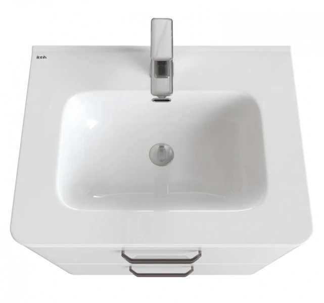 Тумба с раковиной напольная IDDIS Brick 60 см белая BRI60WFi95K (детальная фотография), окрашенные