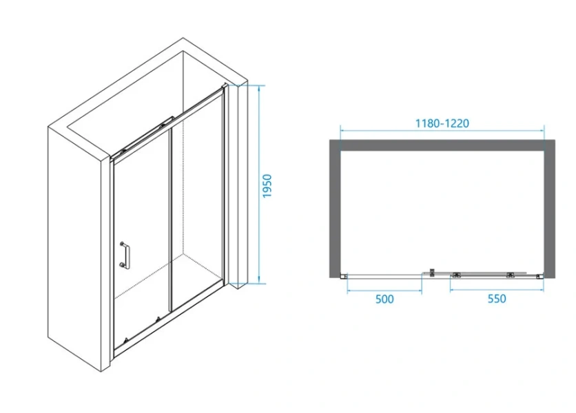 Душевая дверь в нишу RGW Passage PA-14 120 см профиль хром стекло прозрачное 41081412-11 (детальная фотография), современные, hi-tech