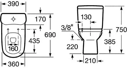 Бачок для унитаза Roca Giralda нижний подвод воды 341469000 (детальная фотография), по запросу index_1