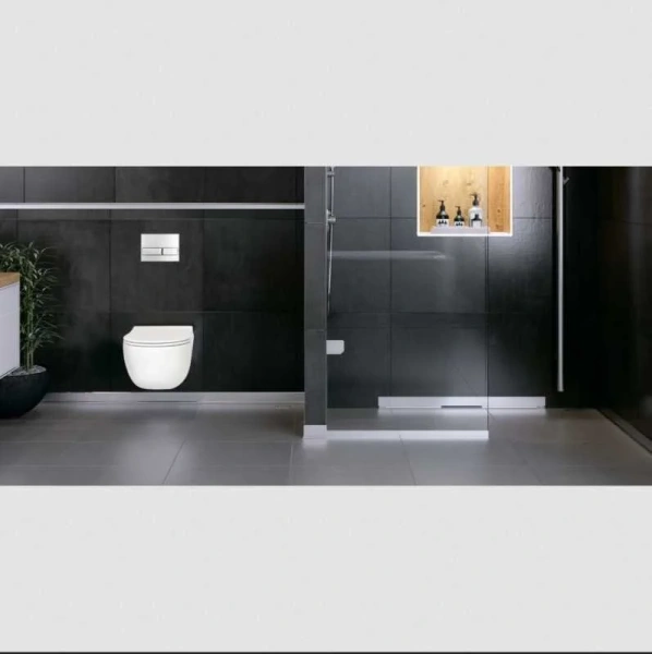 Душевой лоток BERGES Wall 60 см матовый хром 090056 (детальная фотография), для монтажа в стену