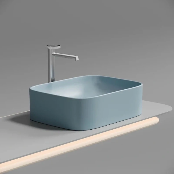 Раковина Ceramica Nova Element 50 см голубая CN6052ML (детальная фотография), в форме чаши, прямоугольной формы