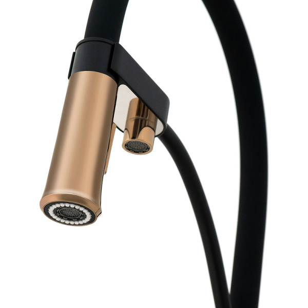 Смеситель для питьевой воды Lemark Bronx черный/золото LM3761BLR (детальная фотография), современные, hi-tech