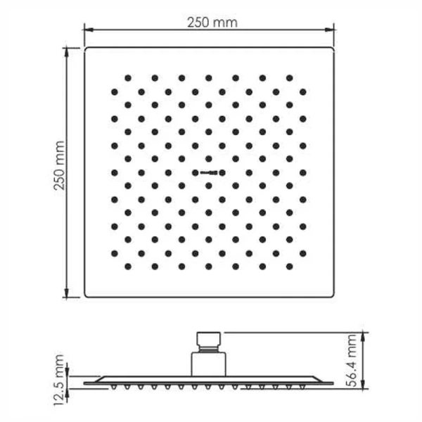 Верхний душ WasserKRAFT Abens черный A255 (детальная фотография), верхние души
