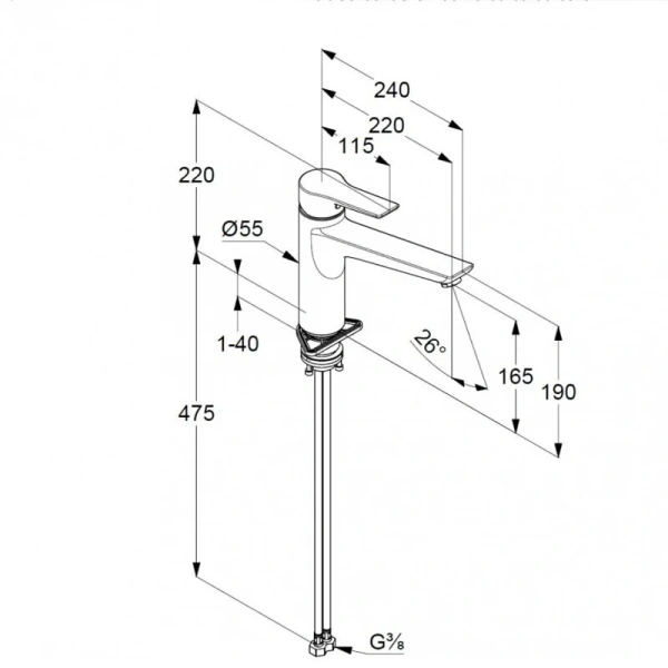 Смеситель для кухни Kludi Mix 32904 с поворотным изливом (детальная фотография), для кухни