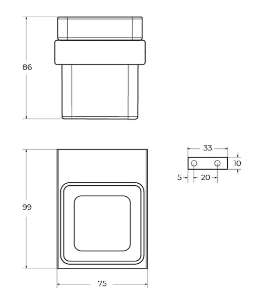 Стакан для ванной Cezares Slider cатин SLIDER-TUMS-IN (детальная фотография), современные, hi-tech