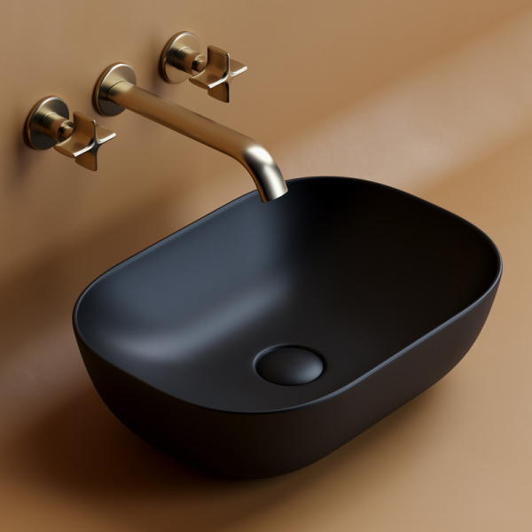 Раковина Ceramica Nova Element 45 см черная матовая CN6009MB (детальная фотография), современные, hi-tech