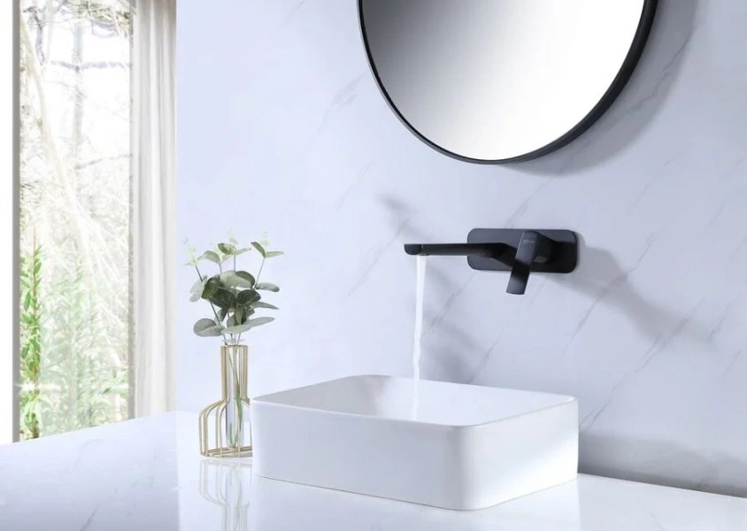 Смеситель для раковины Lemark Ursus черный LM7226BL (детальная фотография), современные, hi-tech