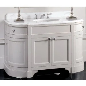 Тумба с мраморной столешницей, цвет полуглянцевый Offwhite, мрамор Bianco Carrara, Devon&Devon Season EFSEASONOFBI (детальная фотография)