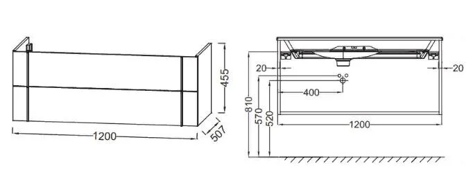 Тумба под раковину подвесная Jacob Delafon Nouvelle Vague 120 см фактурный дуб EB3035-E73 (детальная фотография), в наличии