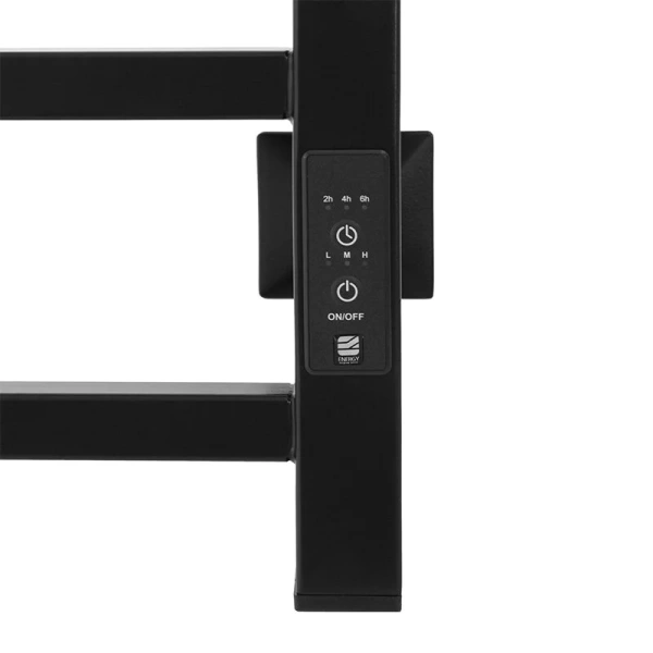 Полотенцесушитель электрический Energy Cube 40x70 см черный матовый EETR0CUBE07040R905M (детальная фотография), лесенка, вертикальные