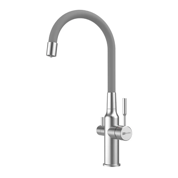 Смеситель для кухни Lemark Expert сталь/серый LM5083S-Gray (детальная фотография)