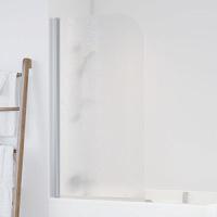 Душевая шторка на ванную профиль матовый хром стекло шиншилла Vegas-glass