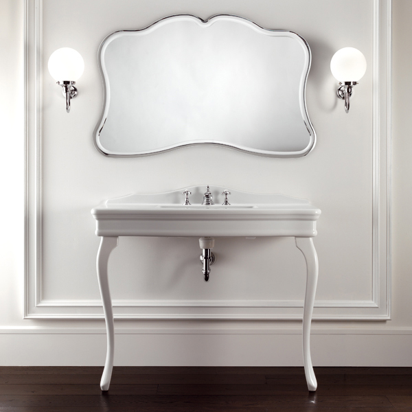 Раковина консоль Devon & Devon Colette DECOLETTEBI(1)FG 109 см с одним отверстием под смеситель (детальная фотография), пристенные