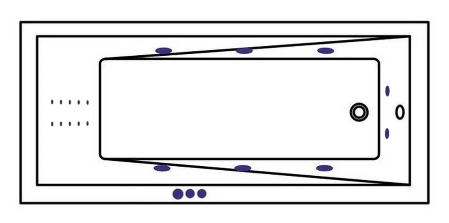 Ванна гидромассажная Whitecross Wave 160 x 70 см, SMART NANO, золото, белый, 0101.160070.100.SMARTNANO.GL (детальная фотография), современныe, hi-tech