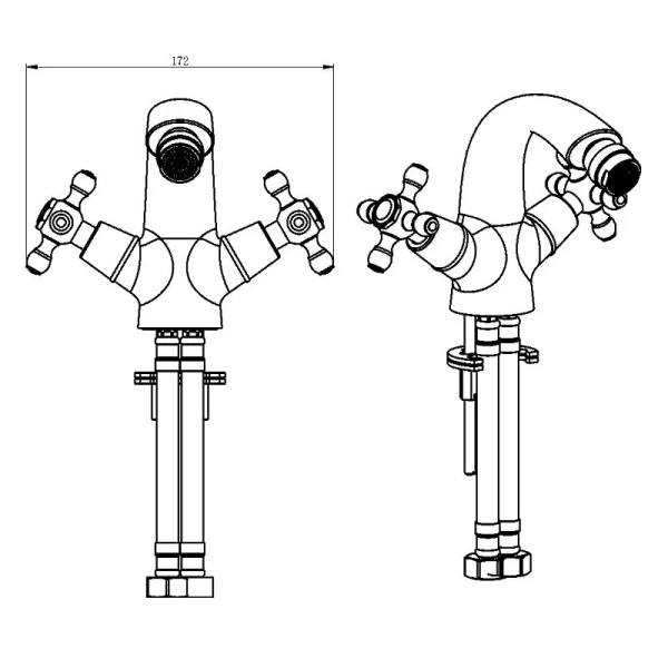 Смеситель для биде Boheme Satine бронза 316-ST (детальная фотография), для биде